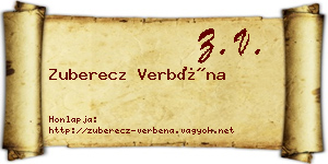 Zuberecz Verbéna névjegykártya